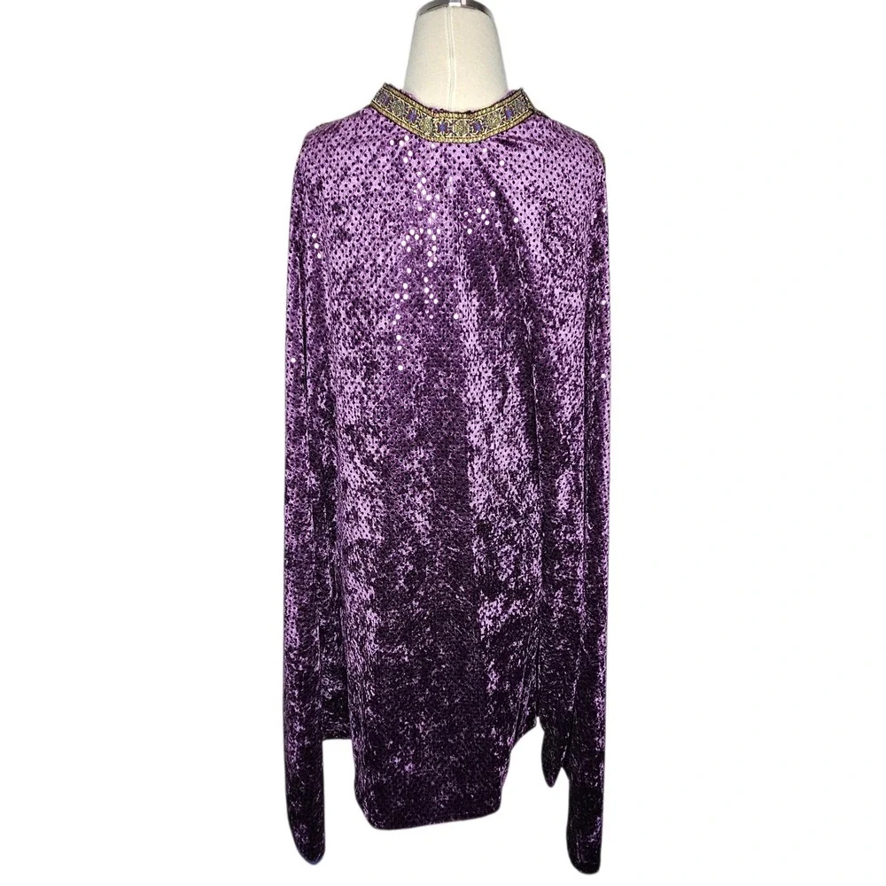 Princess Sequin Cape Costume Set Elsa Anna Inspired Purple Magenta Dress Up